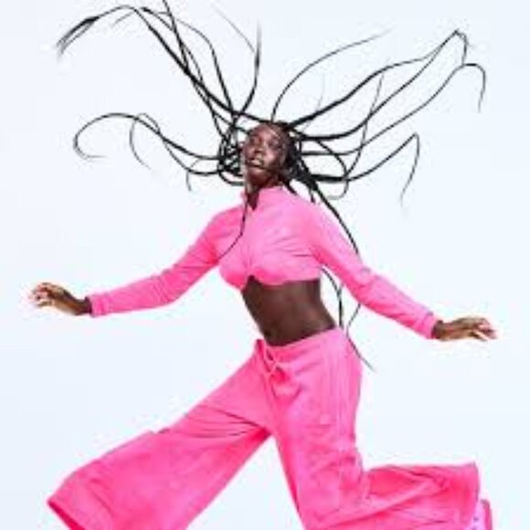 NEW Jeremy Scott X Adidas Originals ‘DIP’ Collection Pink Velour Track Jacket - Picture 1 of 13